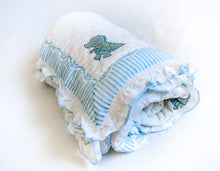 Load image into Gallery viewer, Hand block printed Reversible Baby Quilt - DINO
