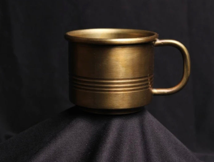 Antique Brass Ribbed Cup- ATMA