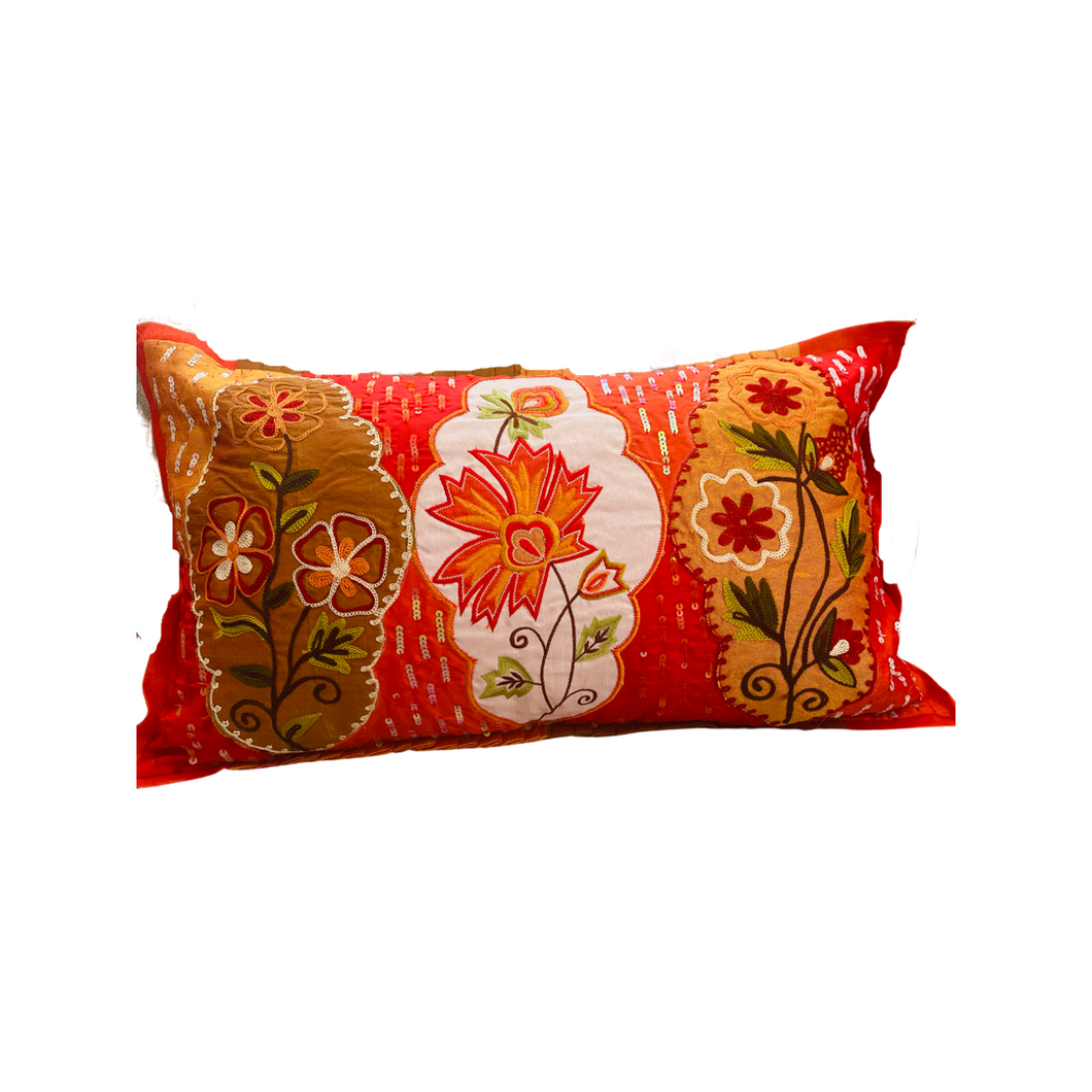 Cushion Cover- FLOWER POWER (red)