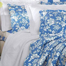 Load image into Gallery viewer, Reversible Quilted Duvet Set- FLORAL DREAM (BLUE)
